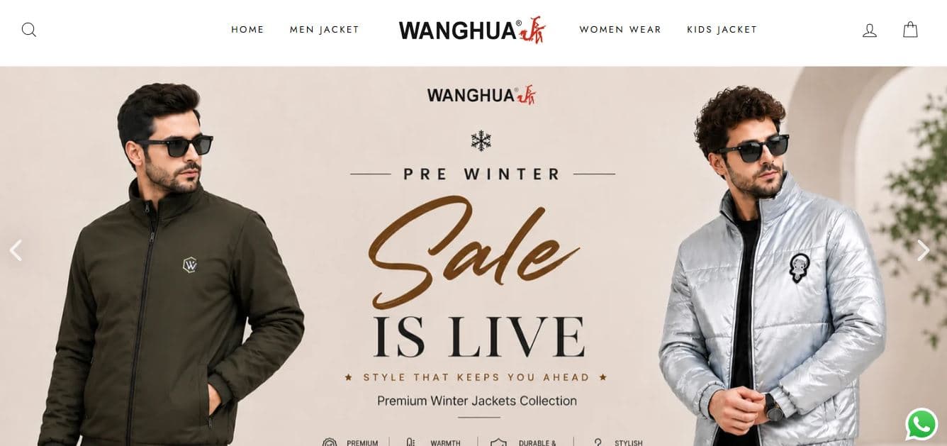 Wanghua – D2C winter wear brand website
